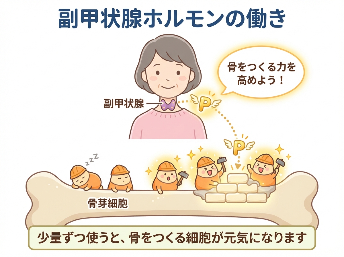 副甲状腺ホルモンが骨芽細胞を活性化